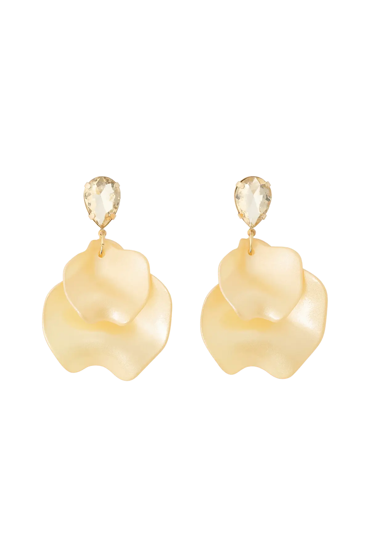 Øreringer Leaf Earrings cz Soft yellow