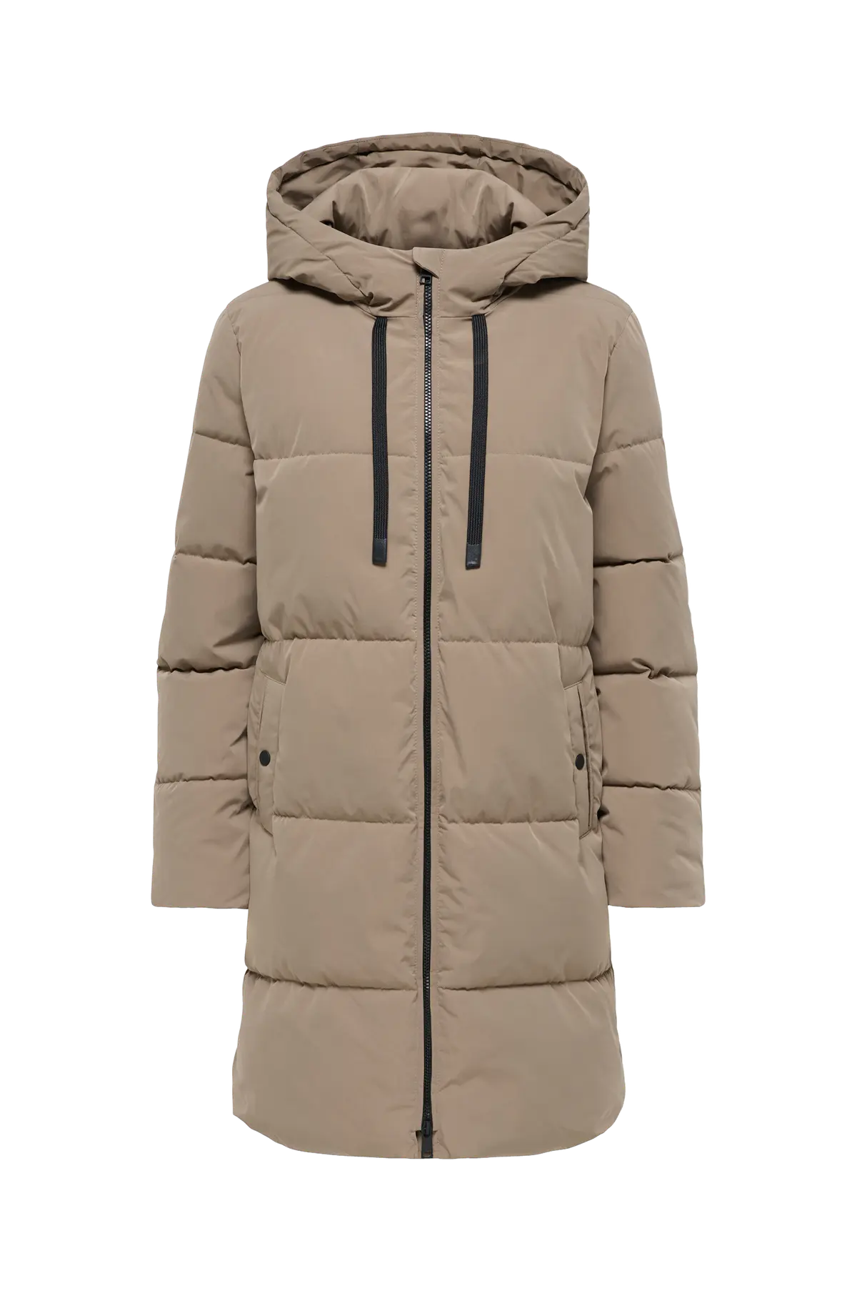 Polstret jakke Jdyblair Long Hood Puffer Otw Sij N Walnut