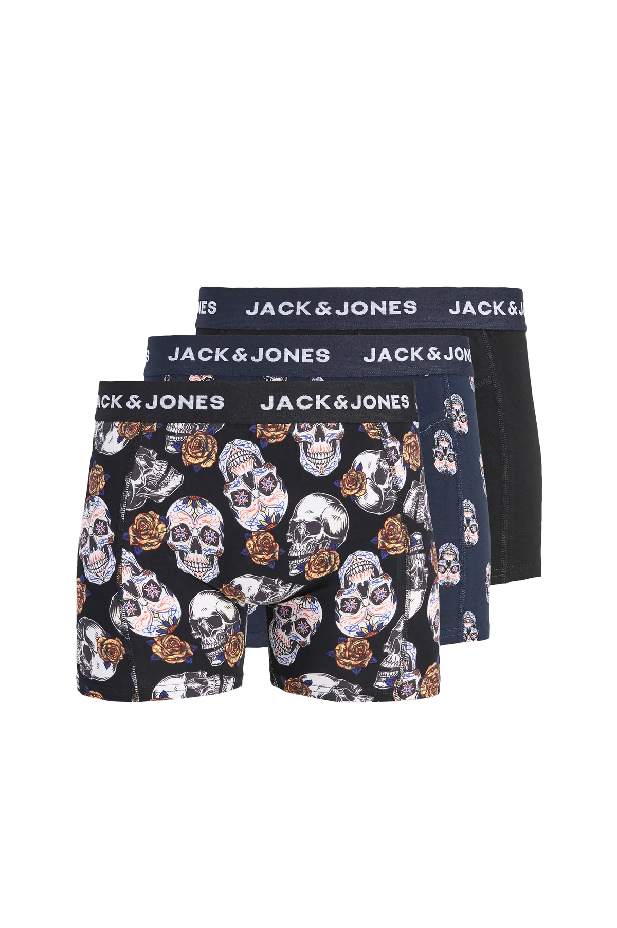 Boksershorts Jacraul Skulls Trunks 3-pakning Black