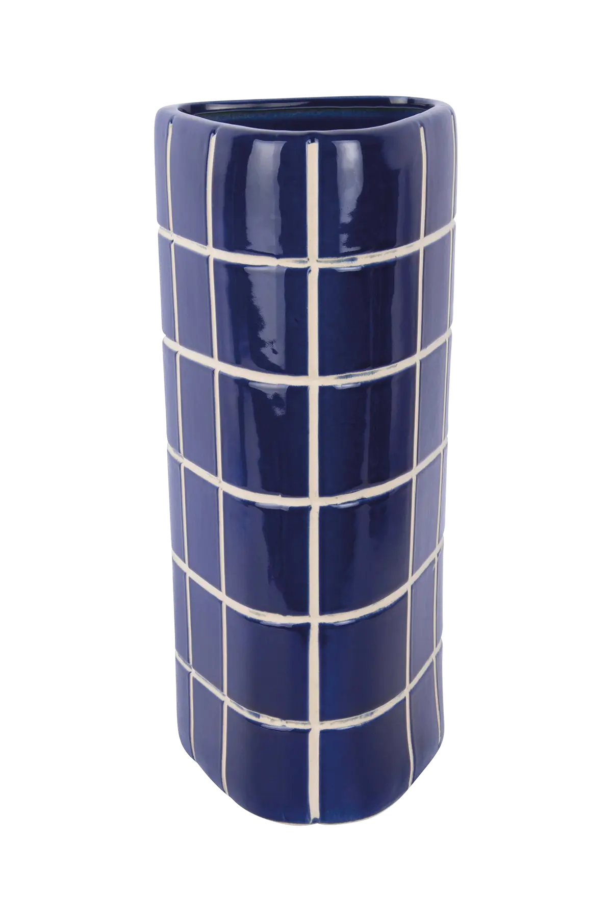 Vase Retro Tiles Koboltblå