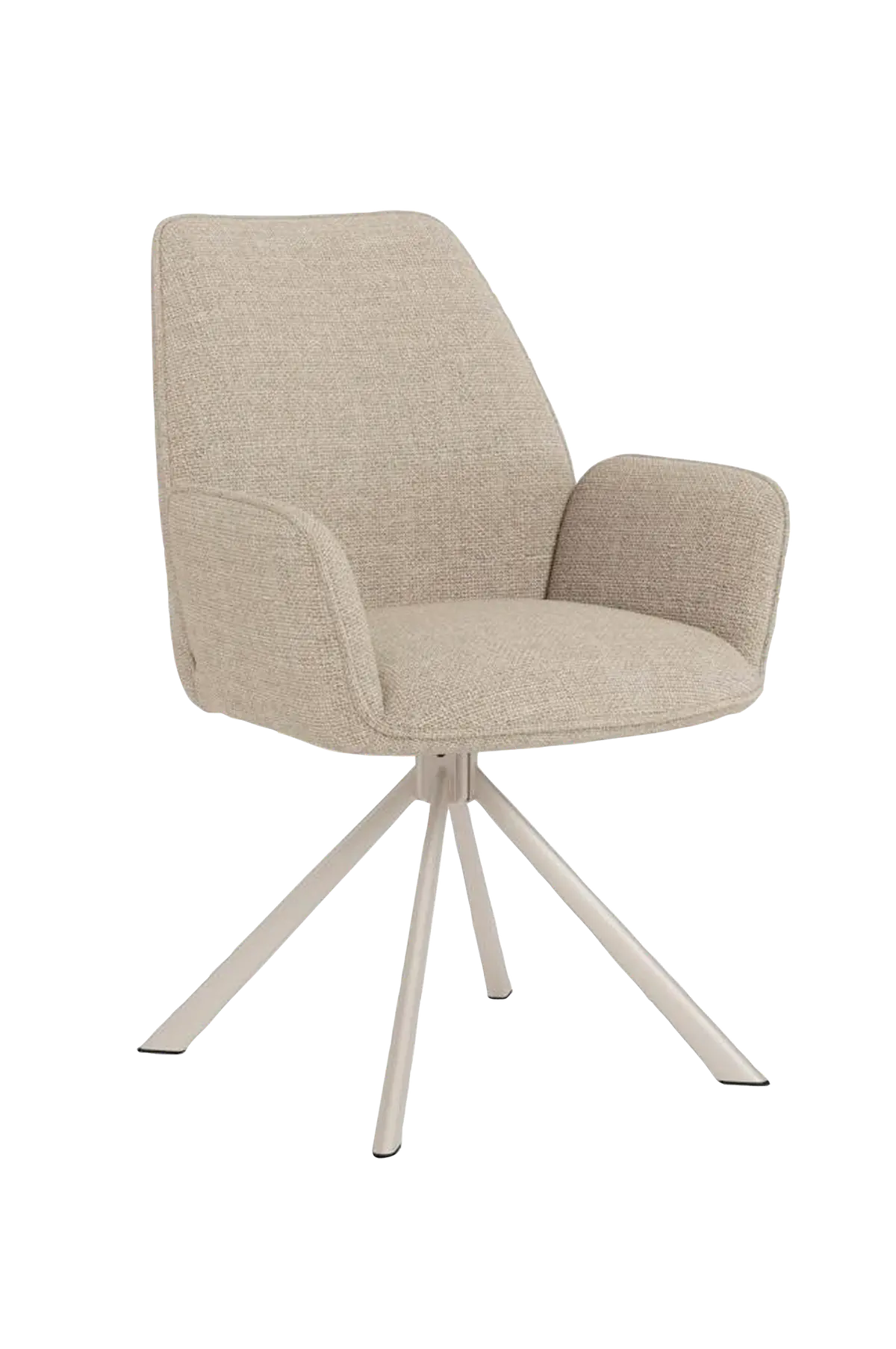Glenda spisestuestol med armlener 4 stjerners understell med sving, 2 pcs Basel Beige 24