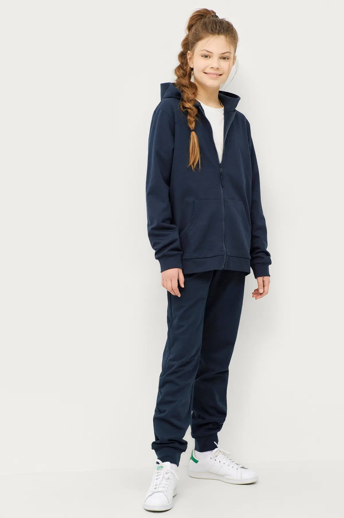 Hettegenser Basic Sweatshirt Mørk blå