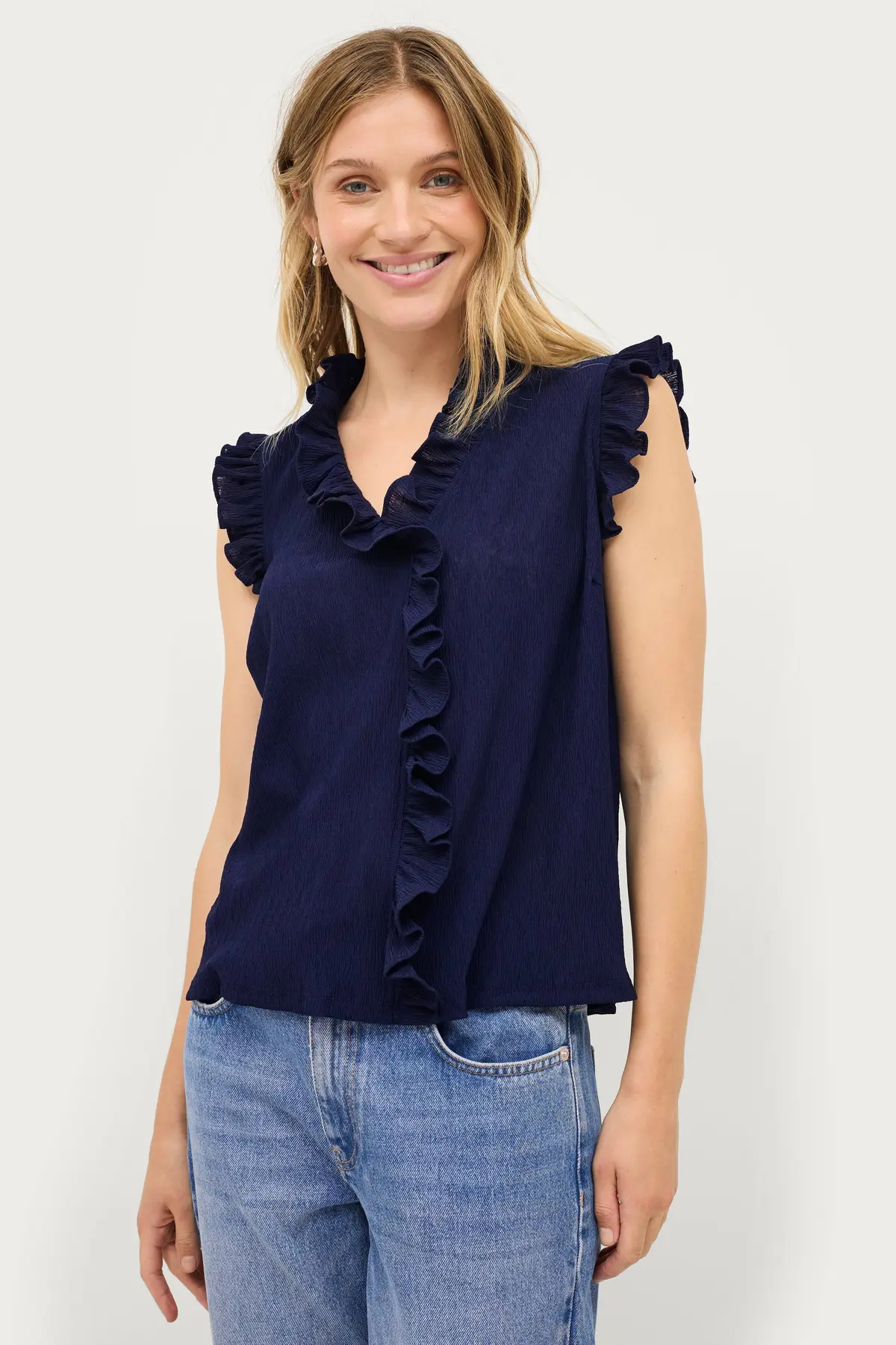 Topp Elisabeth Marineblå