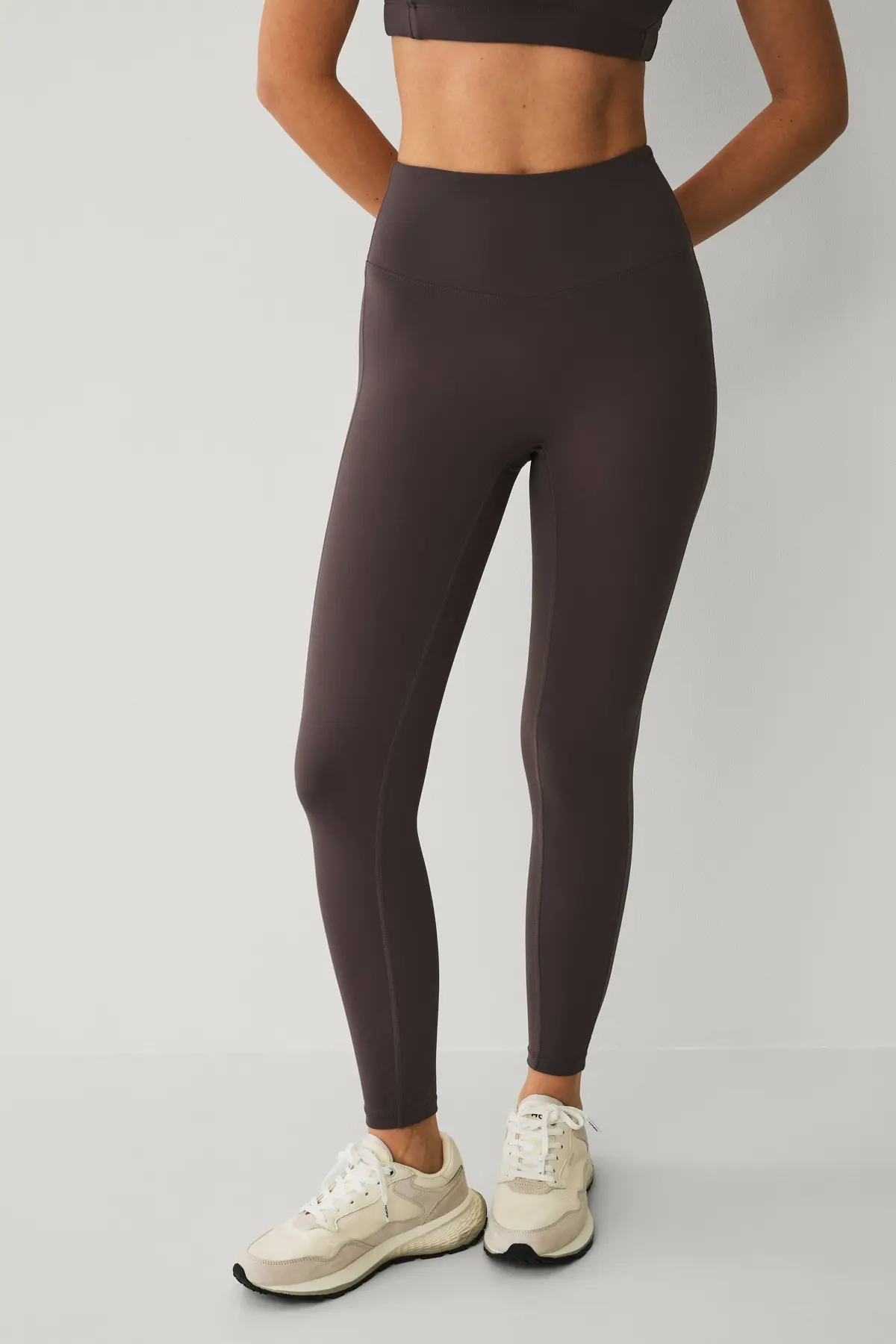Treningstights Studio Tights Flat Front Core Brun
