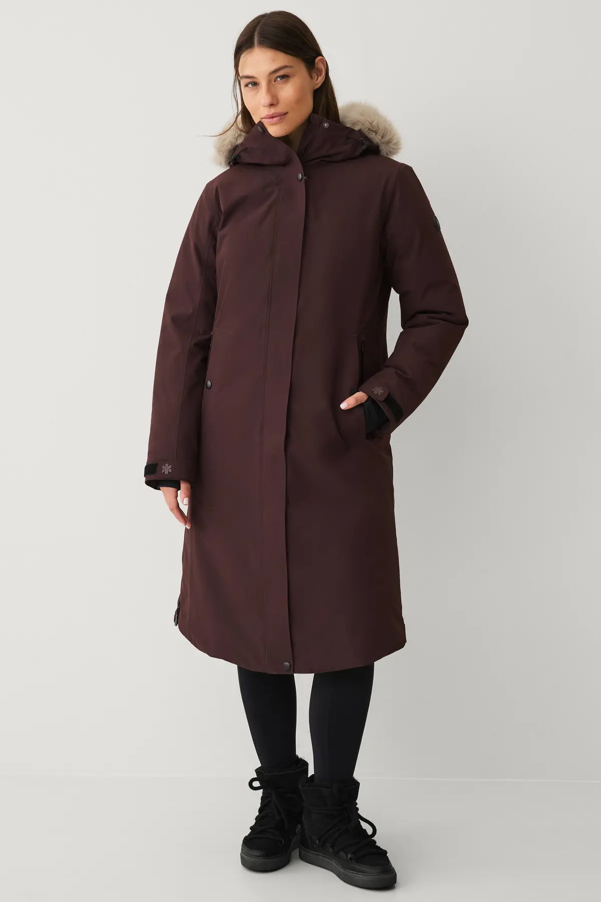 Dunparkas Down Parka Polar W Mørk brun
