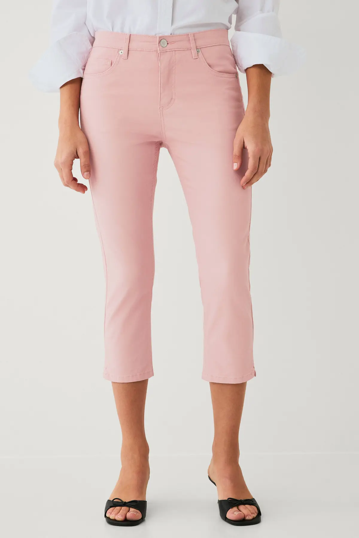 Capribukser i twill Rosa