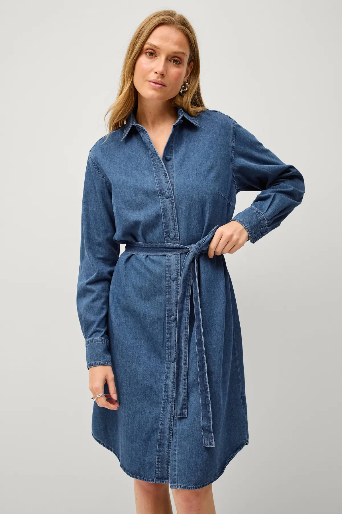 Skjortekjole i denim Denimblå
