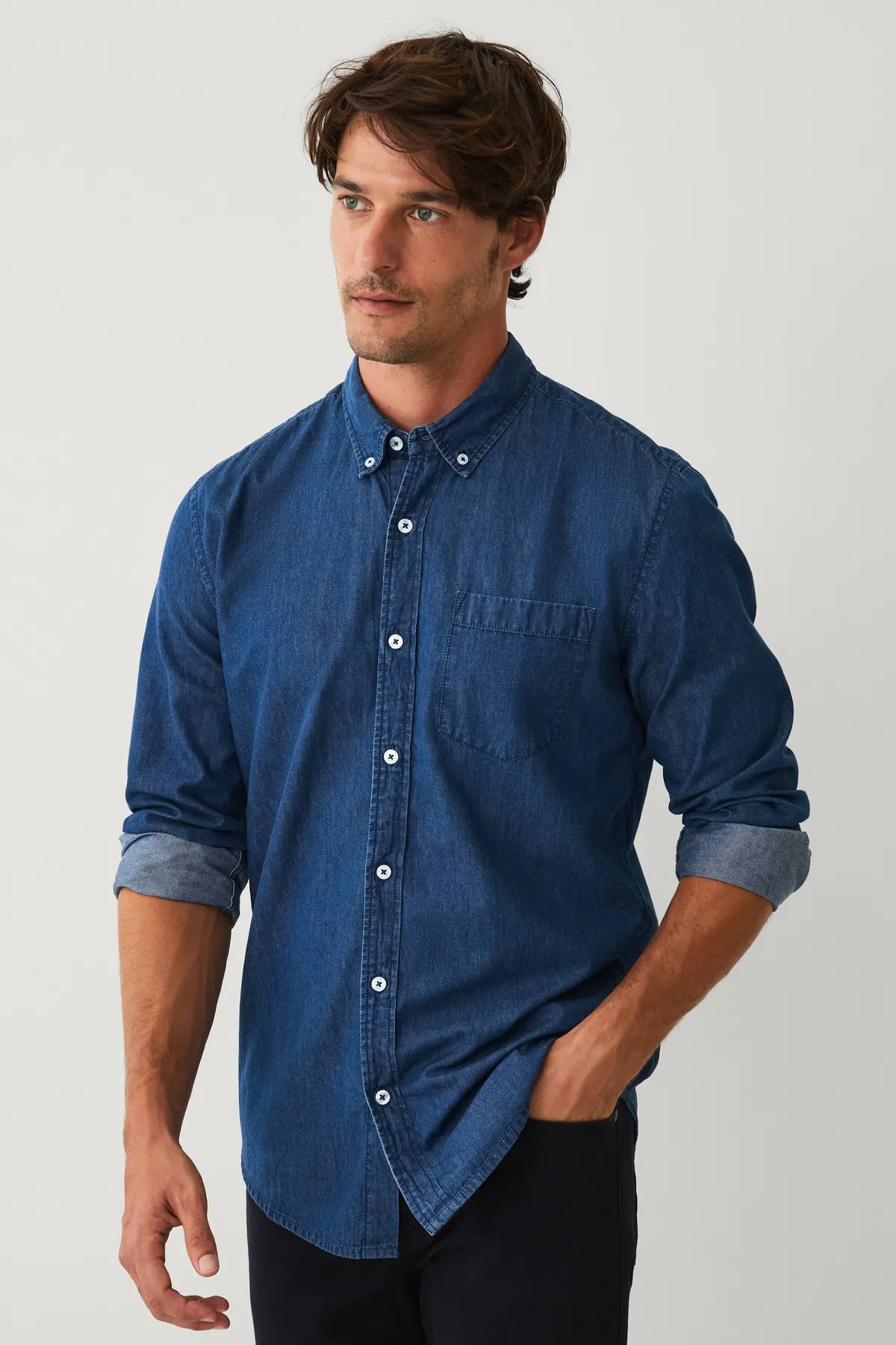 Denimskjorte Bryant Mørk blå denim