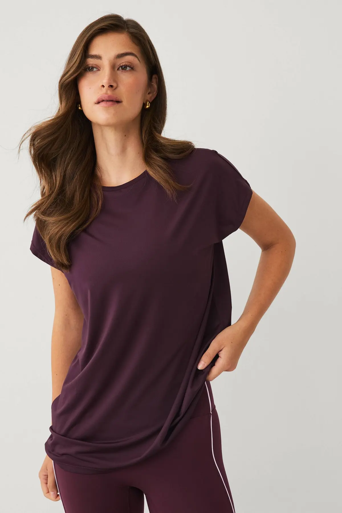 Treningstopp Loose Top Core Mørk burgunder