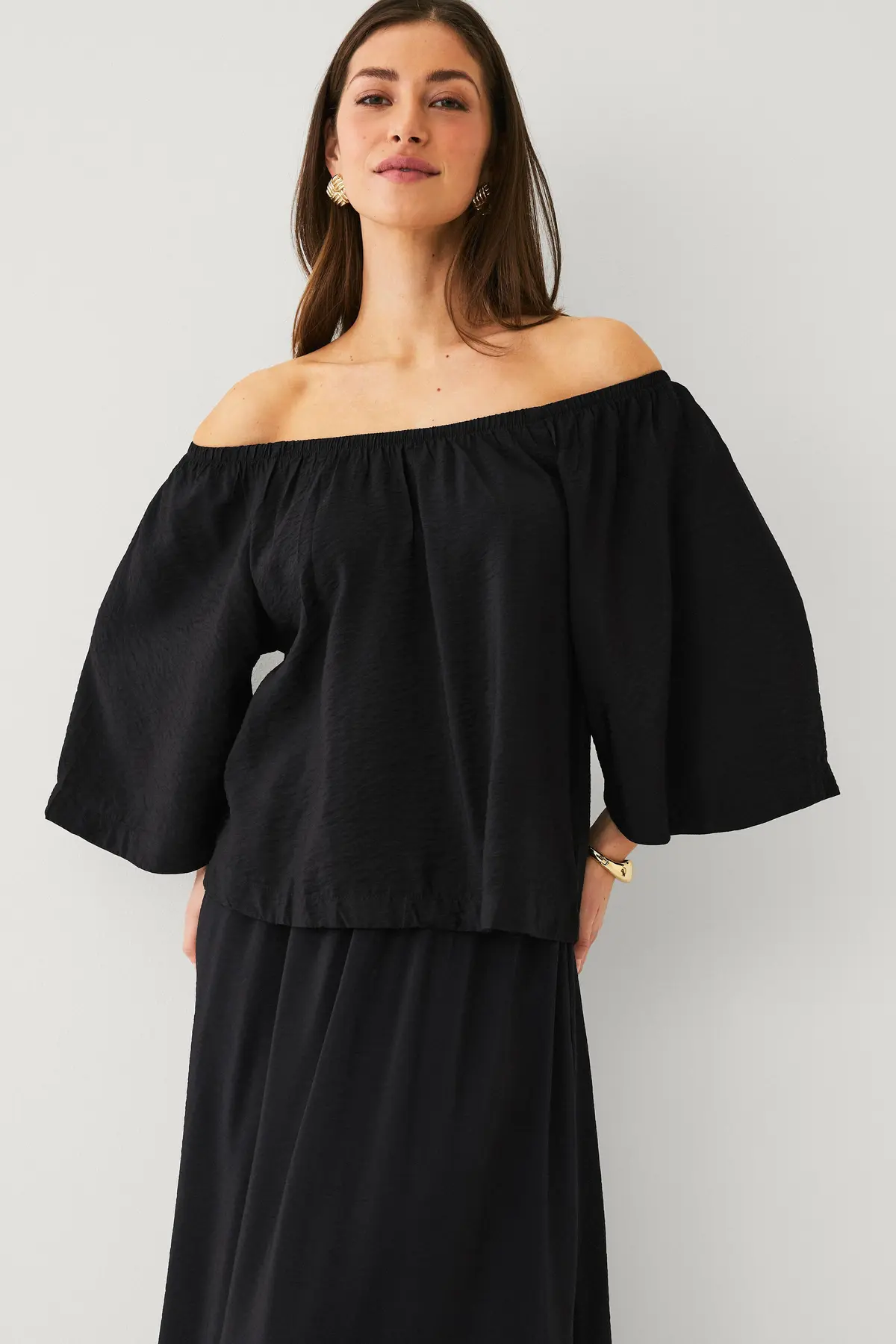 Bluse uten skuldre Svart