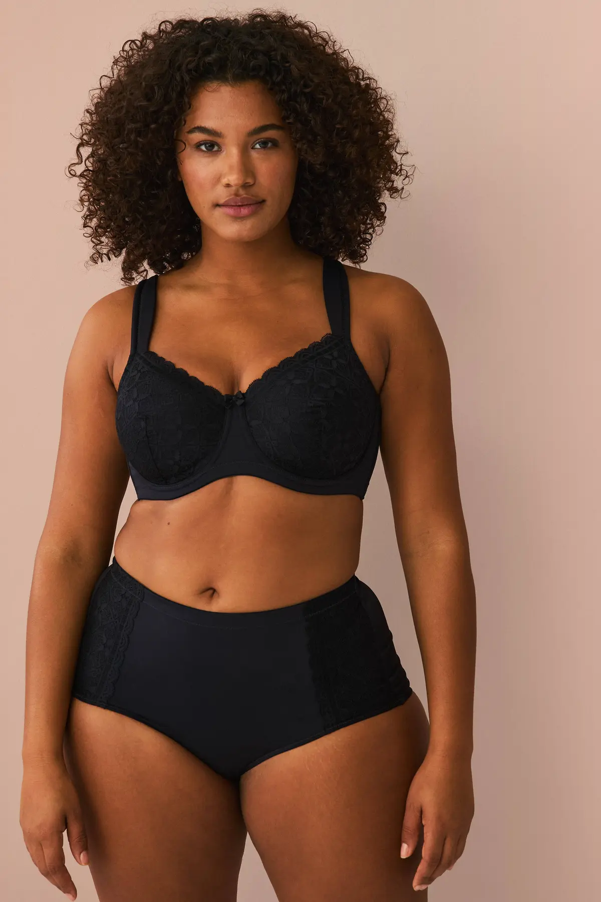 Rosa hipster med shaping-effekt Svart