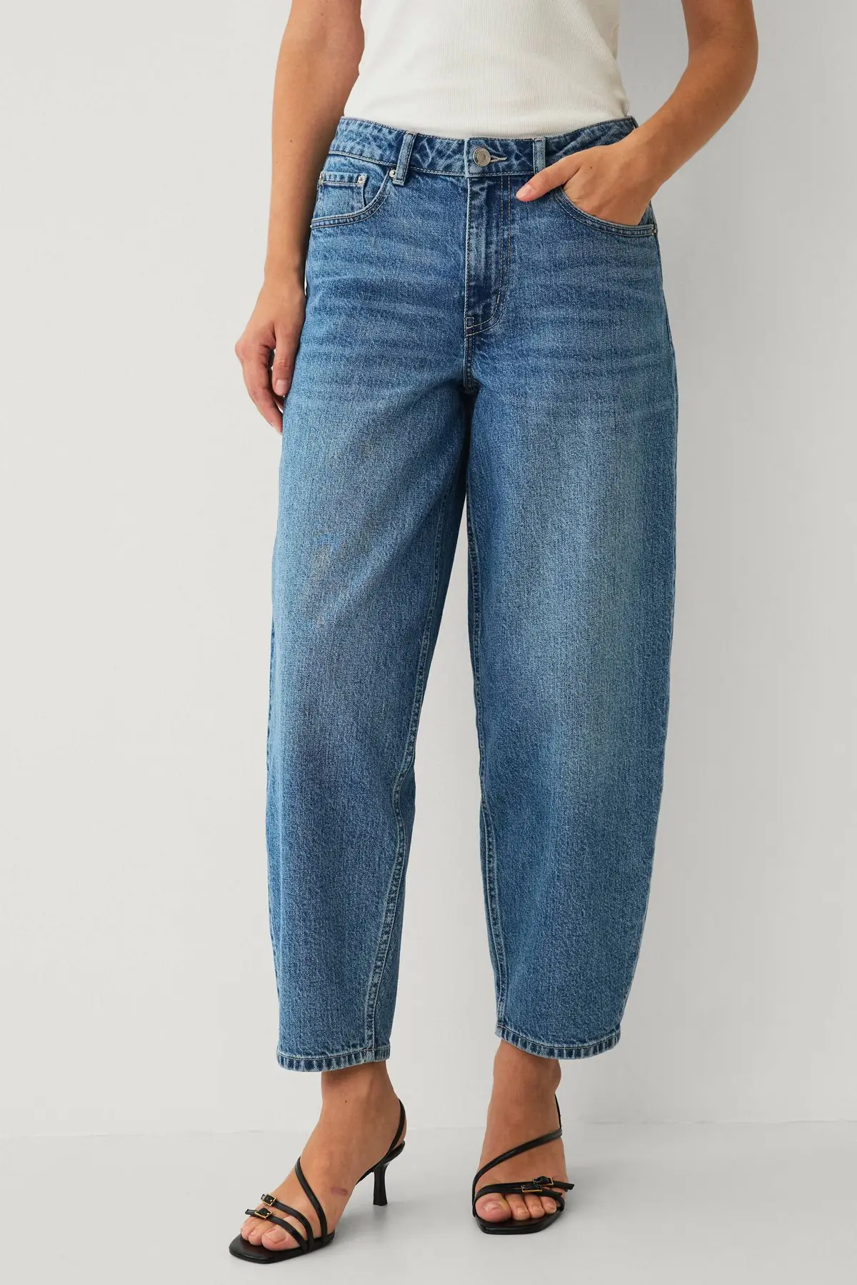 Jeans med ballongben Medium blå