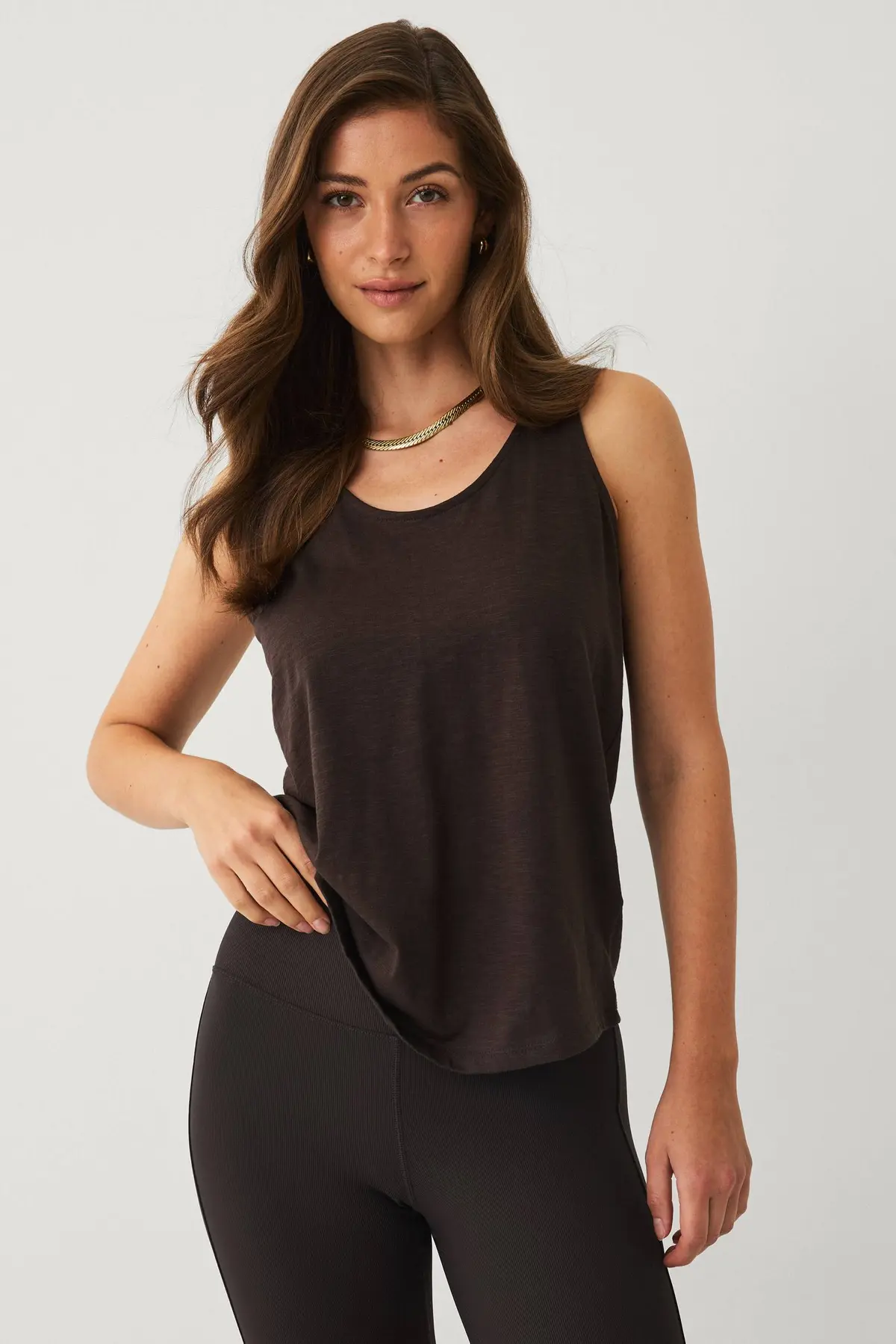 Treningstopp Tank Top Loose Soft Mørk brun