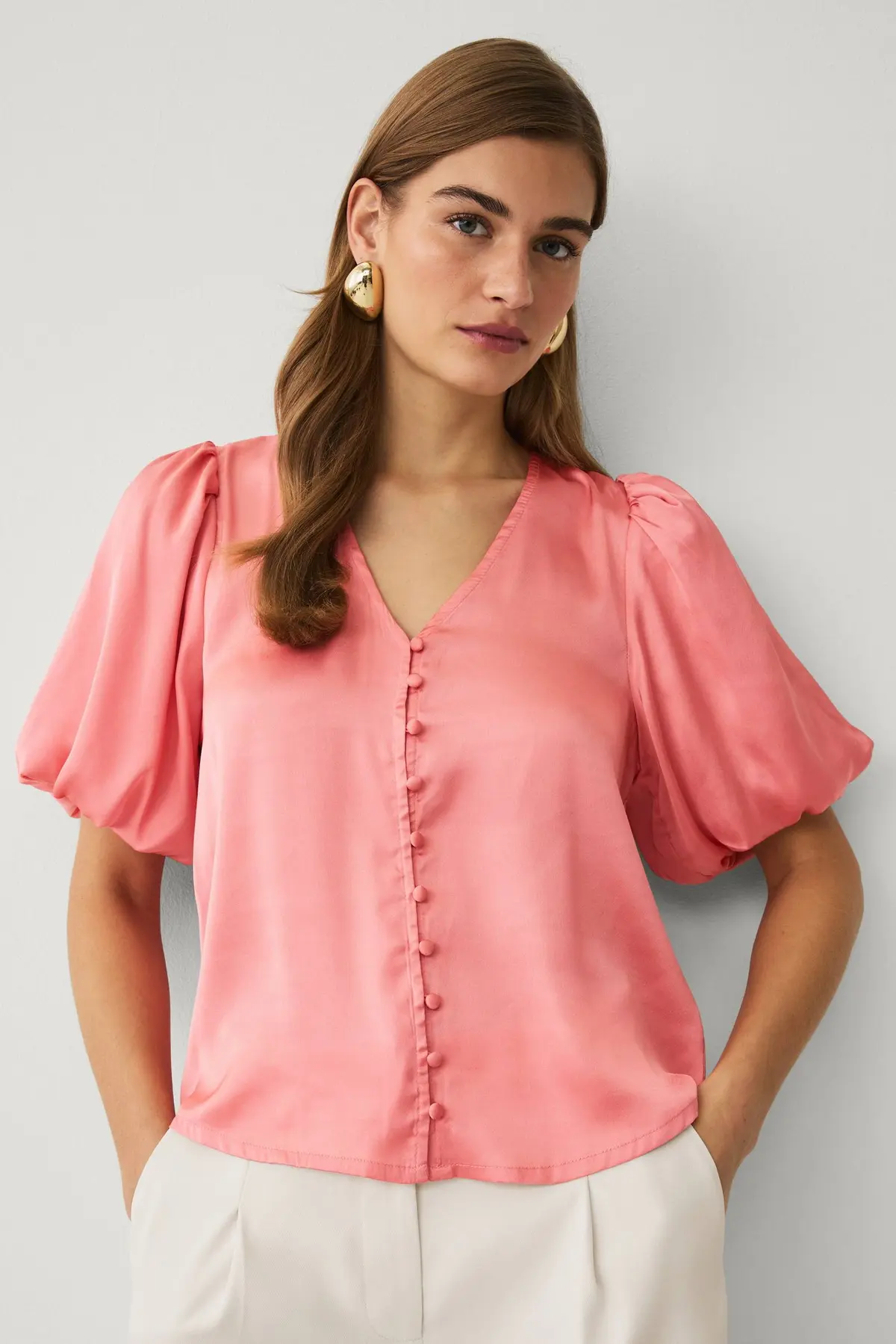 Bluse i sateng Rosa