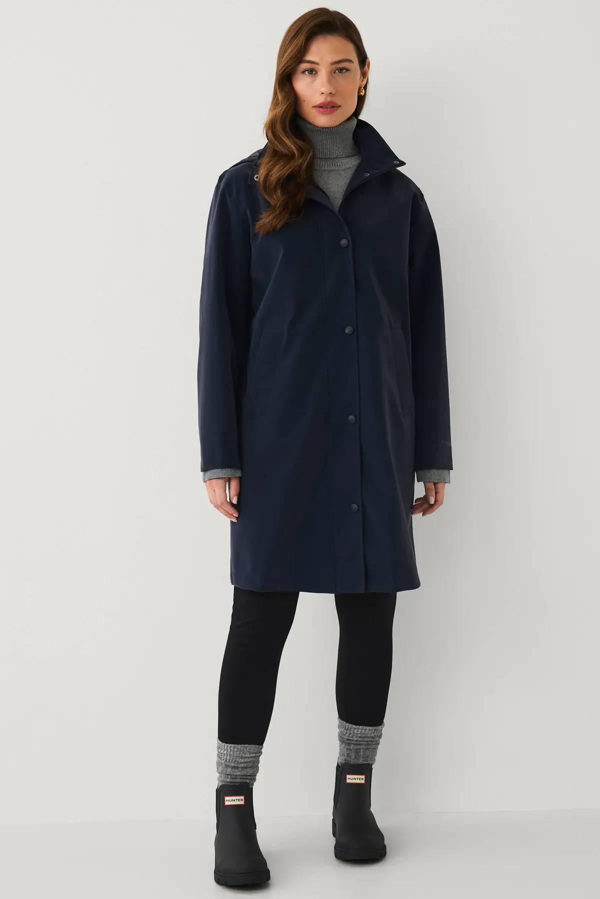 Regnjakke Rain Waist Stretch Parka Marineblå