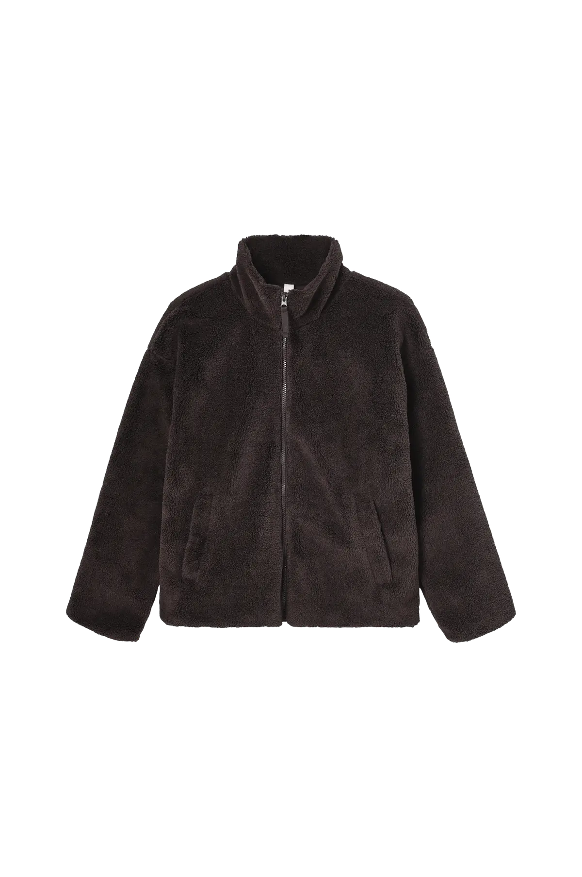 Pilejakke Girl Short Soft Pile Jacket Mørkbrun
