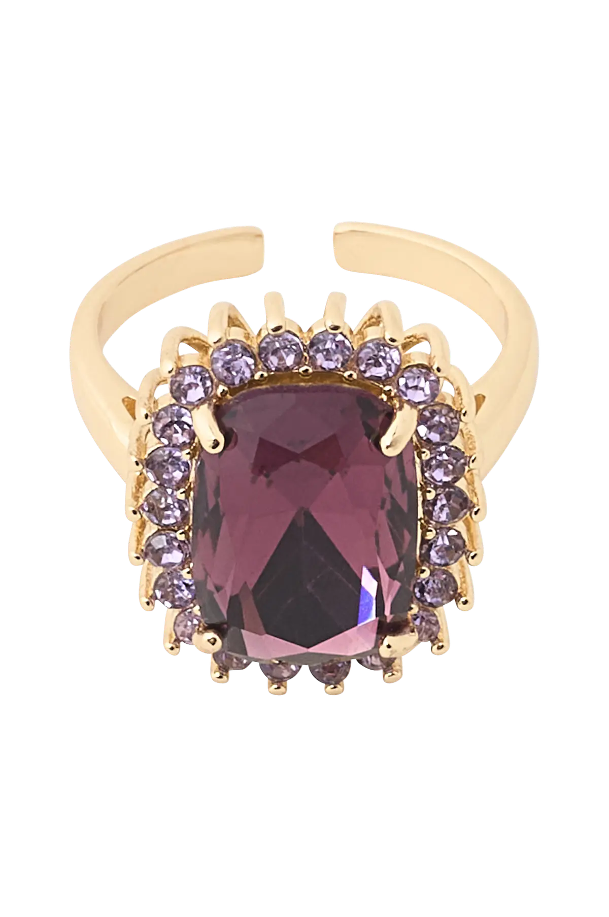 Ring med dekorativ stein Lilla