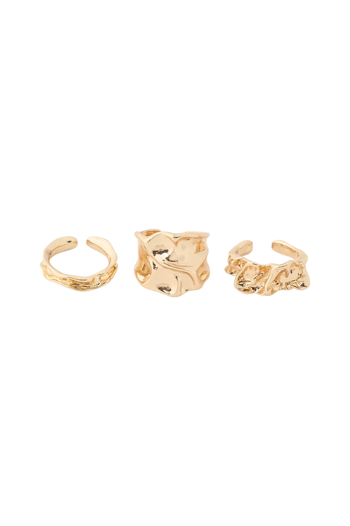 Ringer med asymmetrisk design 3-pakning Gul
