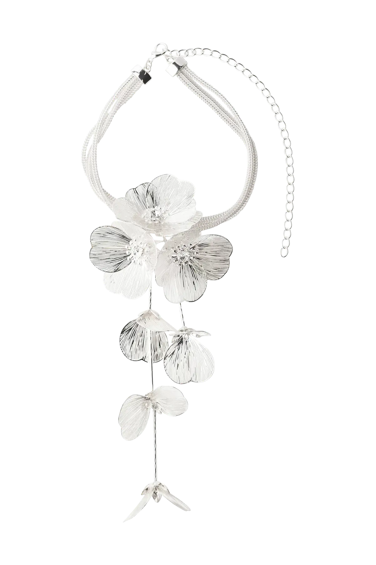 Halskjede med blomster Sølv