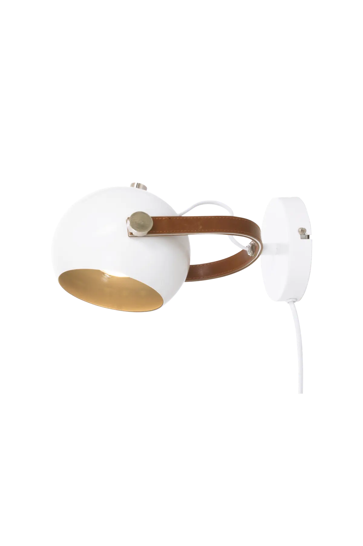 Vegglampe Bow Vit-brun-silver