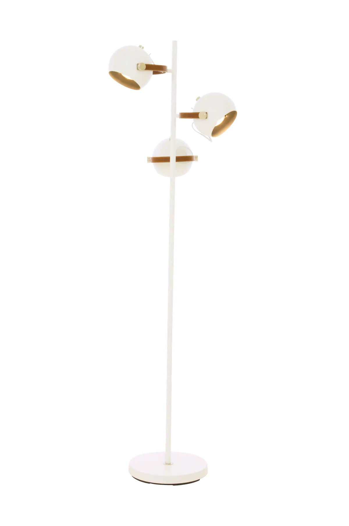 Gulvlampe Bow, 3-armet Vit-brun-silver