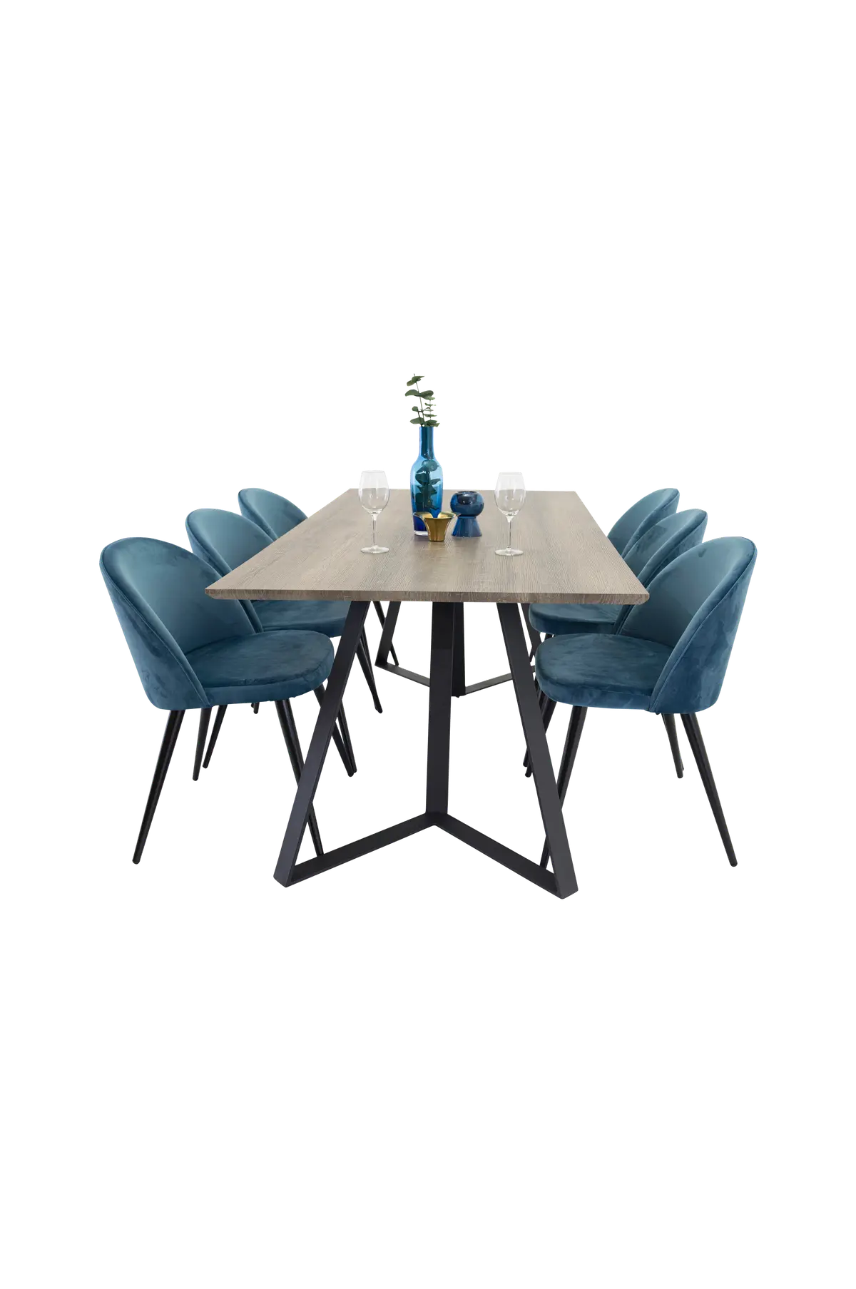 Maggie Spisebord og 6 Velvet stol