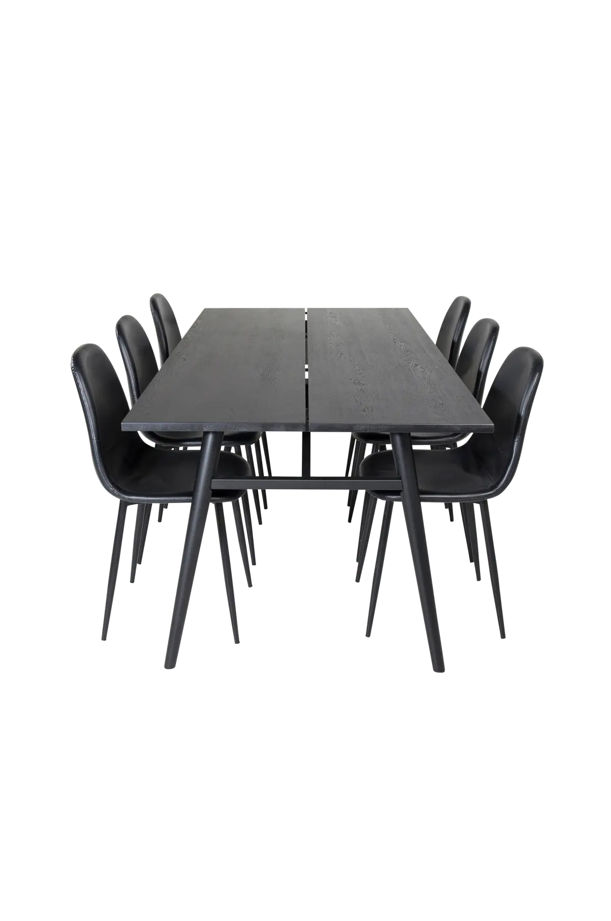 Spisegruppe Saltö inkl. 6 stk spisestoler Penally Black mdf / metall