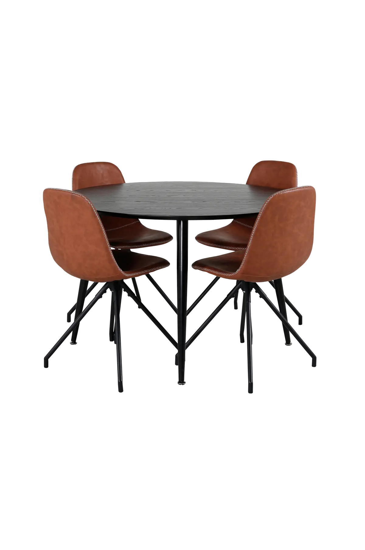 Spisegruppe Doris med 4 stk Penally spisestoler Black mdf / metall
