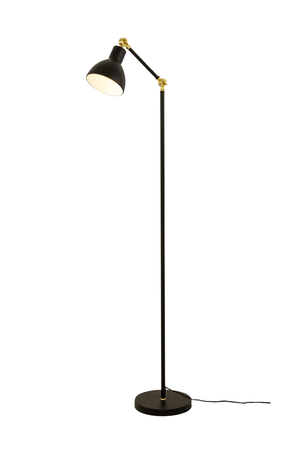 Gulvlampe Dublin Black/matt brass