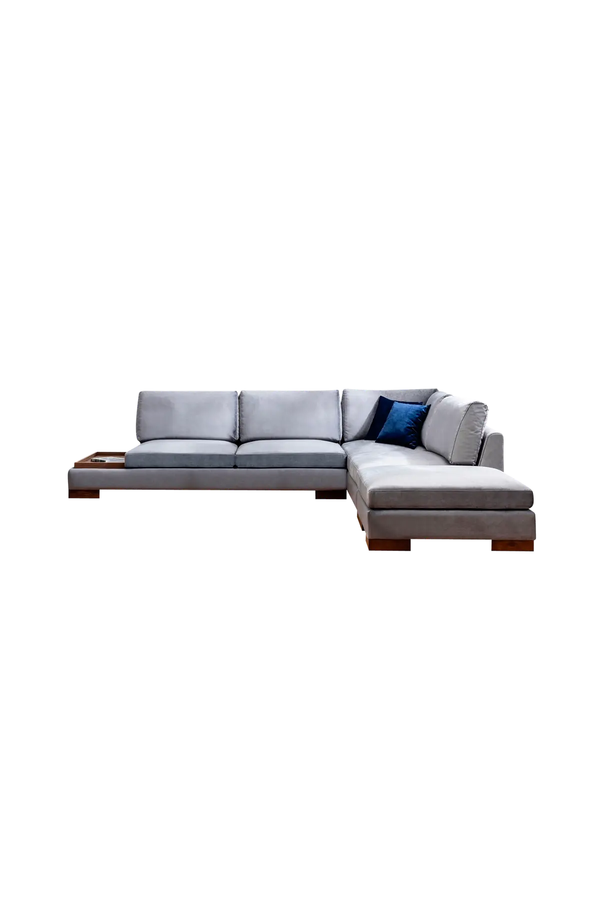 Hjørnesofa Tulip Høyre Hjørne Med Puff - Mørk grå