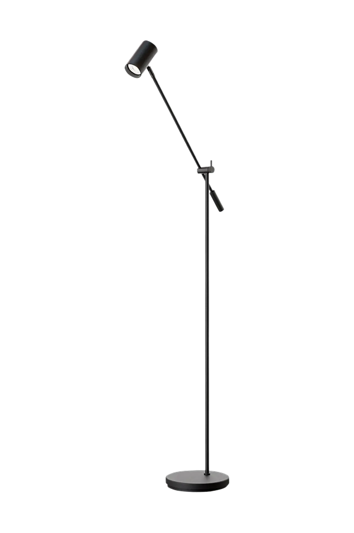 Gulvlampe Tyson vippearm Svartstruktur