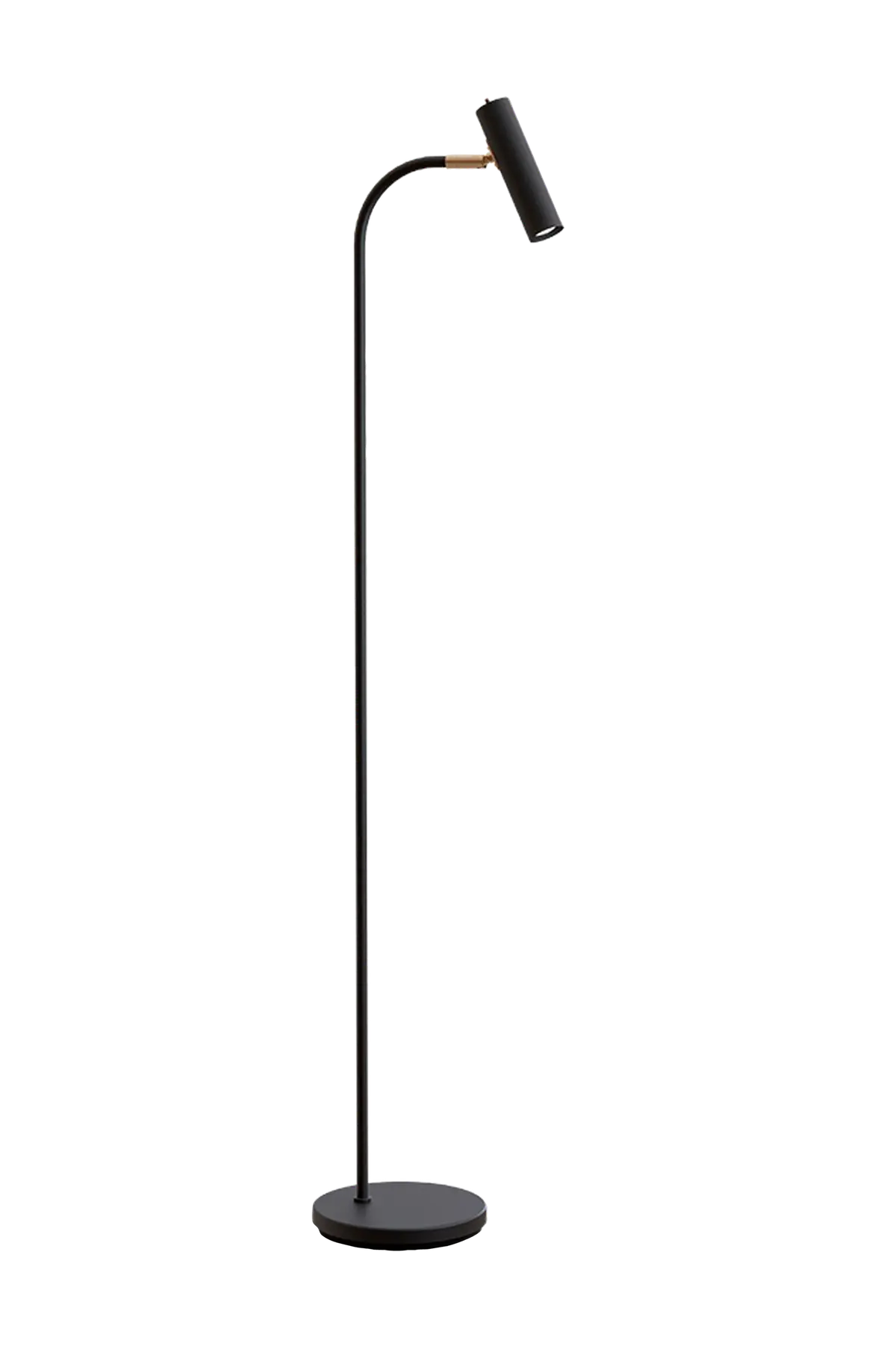 Gulvlampe Slender Svart struktur / messing