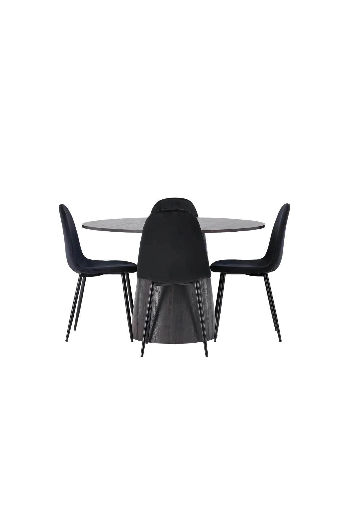 Spisegruppe Lanzo med 4 stk stoler Polar Black