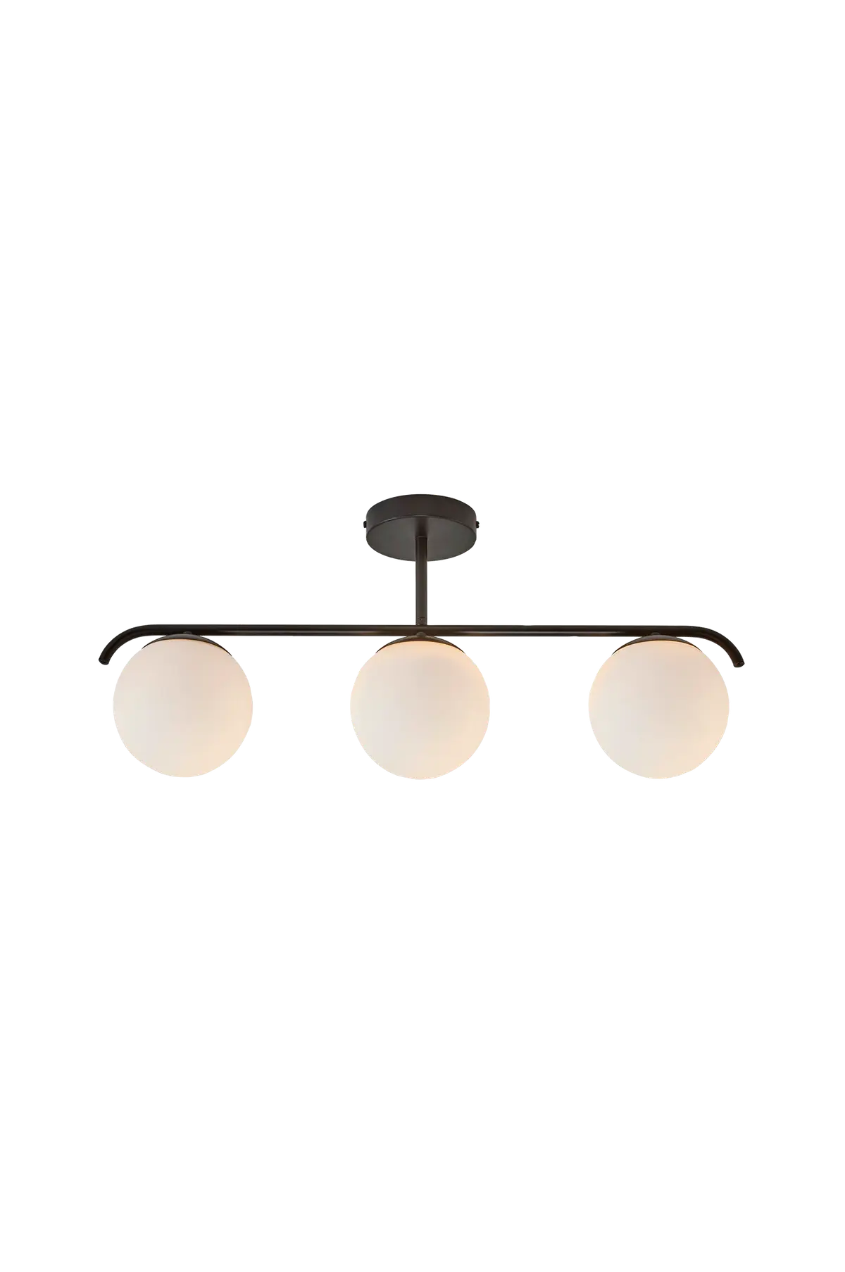 Taklampe Grant 3x15 Svart/opal