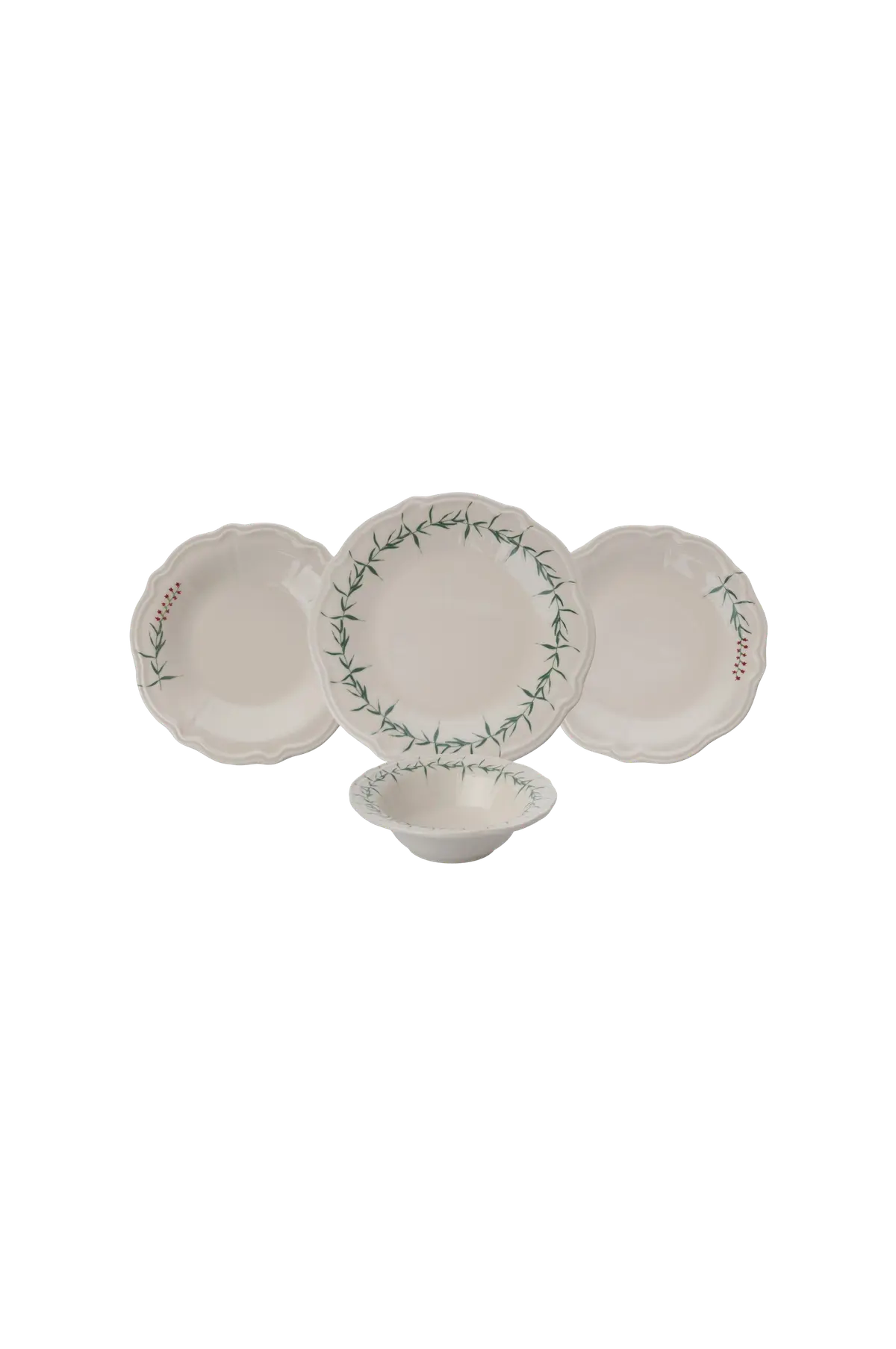 Middagssett (24 deler)-Plain Leaves