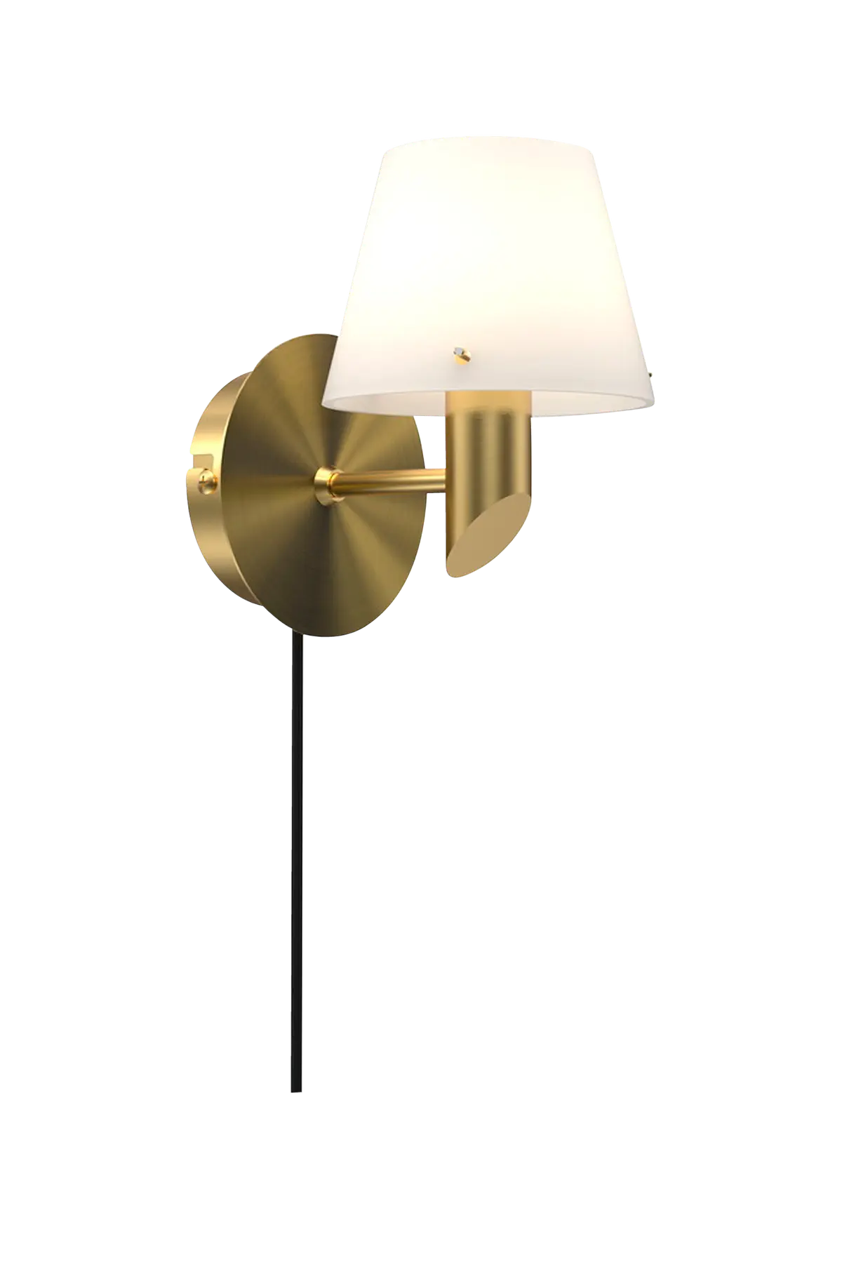 Vegglampe Gil Satin messing/Opal glass
