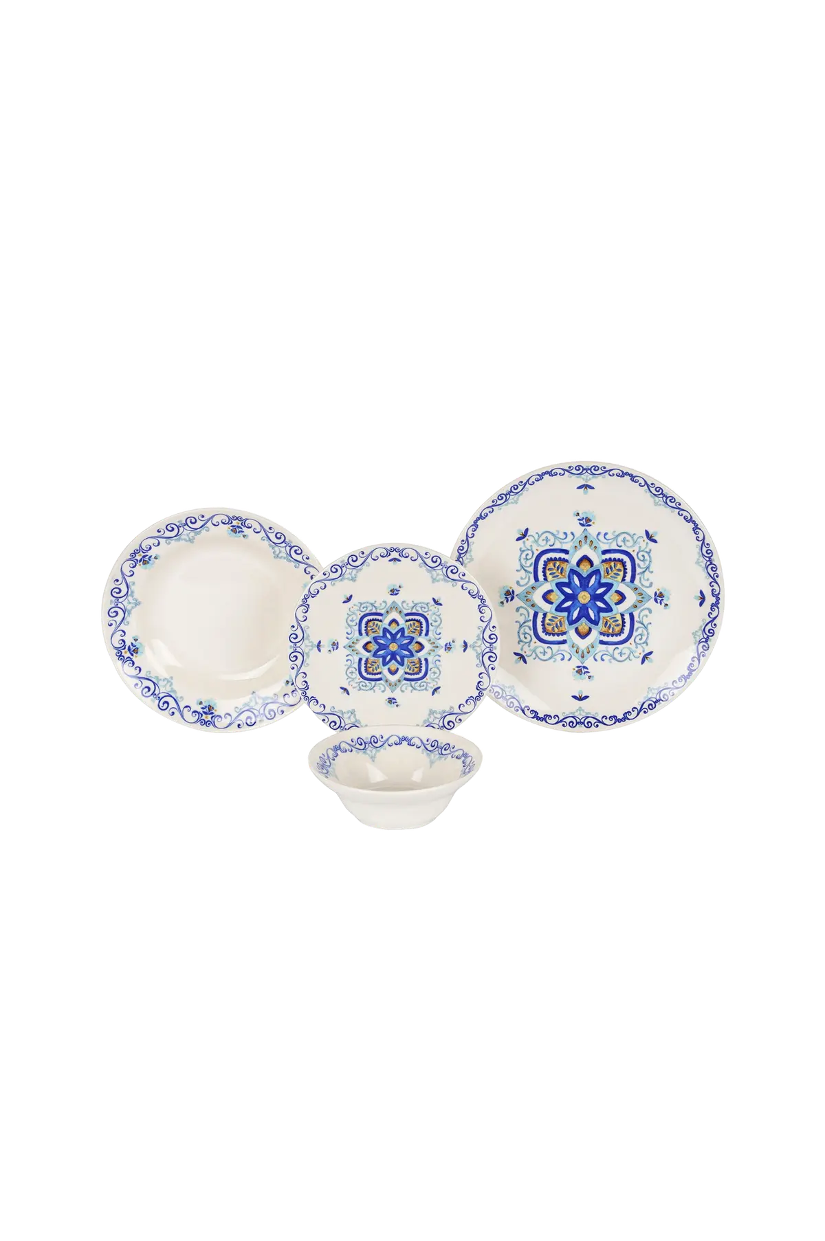 Middagsservise (24 deler) - Retro Tile Flerfarget