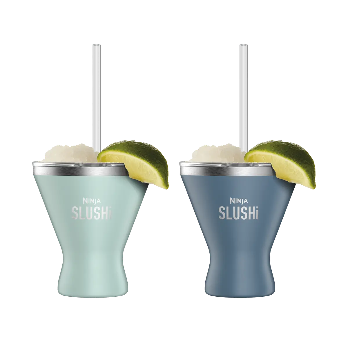 Ninja SLUSHi isolerte cocktailkopper med lokk, 2-pakning – Sjøglass og Denimblå