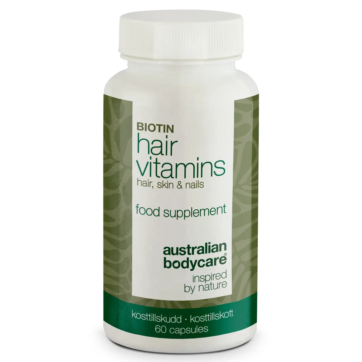 Vitaminer for hår med Biotin — Opprettholder normalt hår og kan brukes mot hårtap