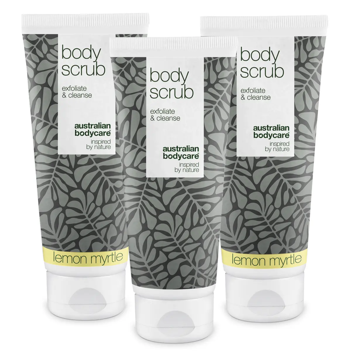 3 Body Scrub - pakketilbud — Pakketilbud med 3 body scrubs (200 ml): Tea Tree Oil, Lemon Myrtle og Mint