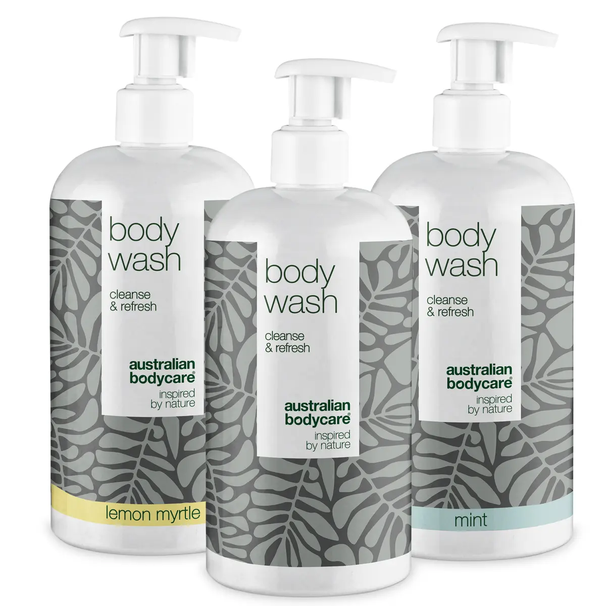3 Body Wash - pakketilbud — Pakketilbud med 3 body wash (500 ml): Tea Tree Oil, Lemon Myrtle og Mint