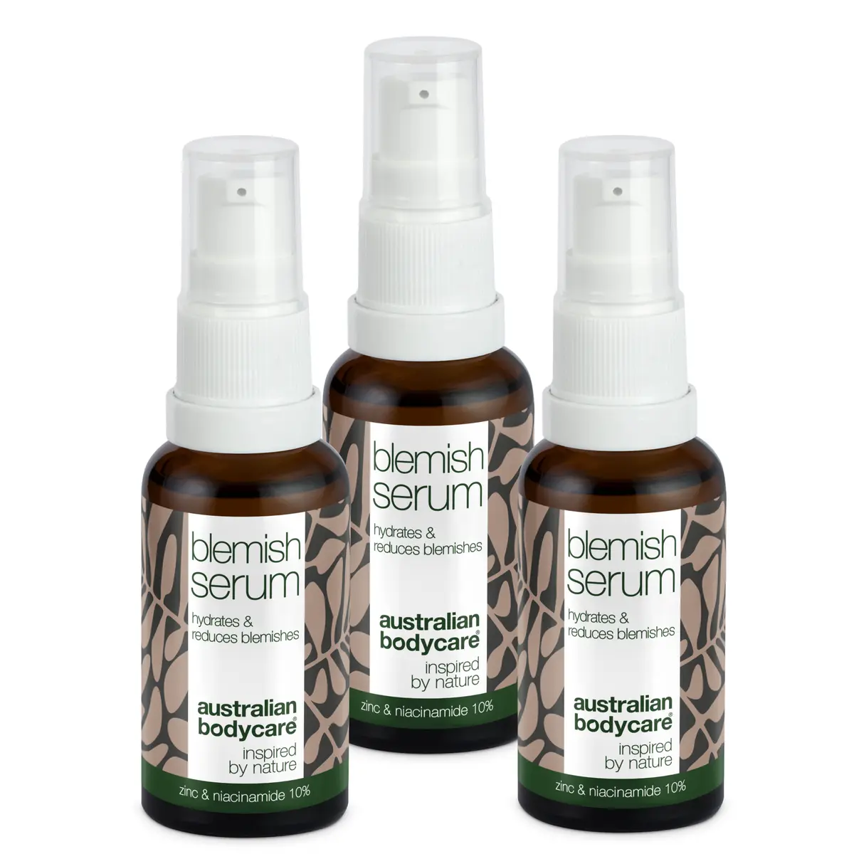 3 stk. Niacinamid Serum til kviser og uren hud — Med Niacinamid 10%, Zink 1% og Tea Tree Oil til uren & fet hud