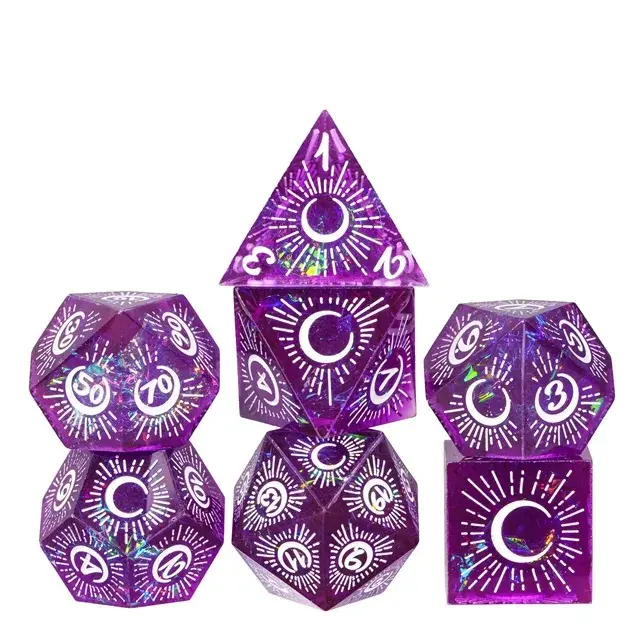 Sharp Edge Resin Poly Pattern Rising Moon Purple /White (7)
