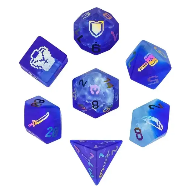 Glass Burst Lightning Poly Rainbow Font Two-Color Blue and White (7)