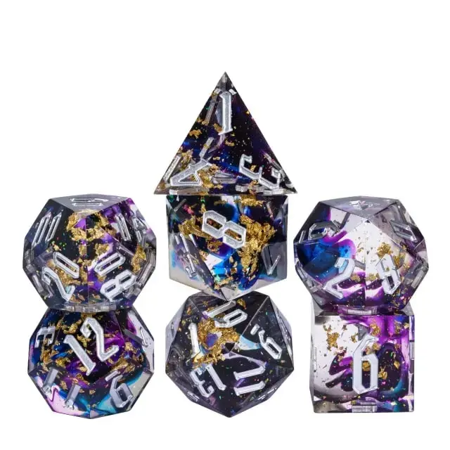 Sharp Edge Resin Poly Swirl Gold Foil Purple, Blue /Silver (7)