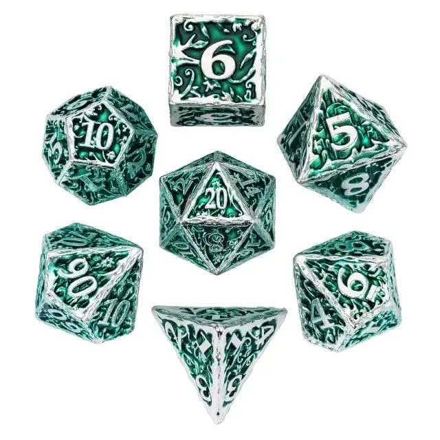 Colorful Metal Poly Pattern Druid Green /Silver (7)