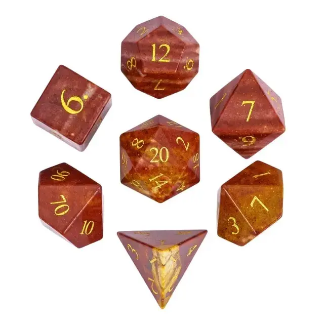 Gemstone Poly Brazilian Red Striped Stone /Gold (7)