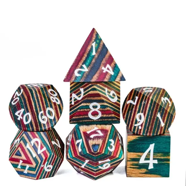 Wood High Quality Colorful Striped Rainbow /White (7)