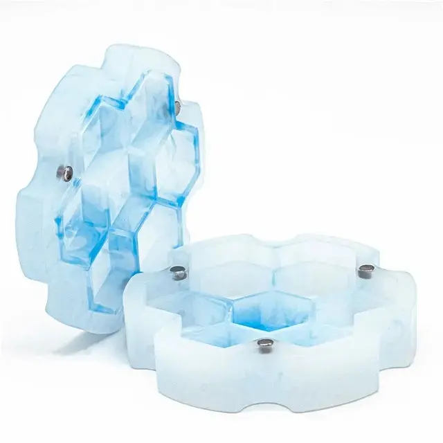 Blue Frost Hexagon Resin Dice Box