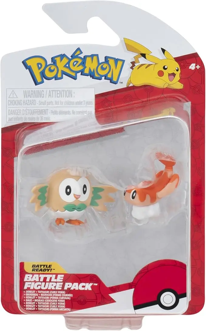 Rowlet and Tatsugiri Battle Feature Figure 2-Pack